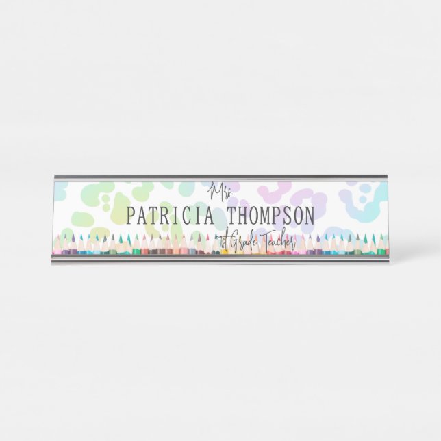 Placa De Mesa Treinador do Rainbow Leopard Crayon (Frente)