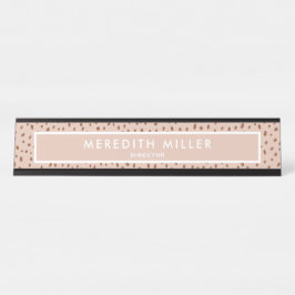 Placa De Mesa Trendy Beige Name com Terracotta Boho Brown