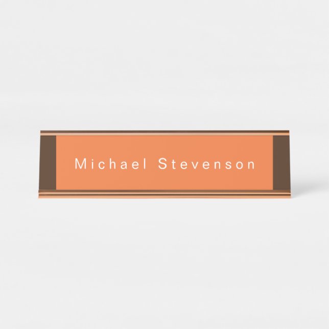 Placa De Mesa Trendy Modern Professional Orange Brown (Frente)