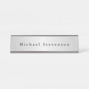 Placa De Mesa Trendy Silver Cinza Moderna Profissional