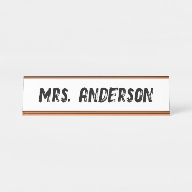 Placa De Mesa Trendy Teacher Desk Plate Custom Classroom Decor (Frente)