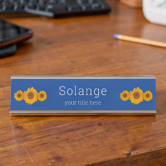 Placa De Mesa Trio de girassóis -personalizado