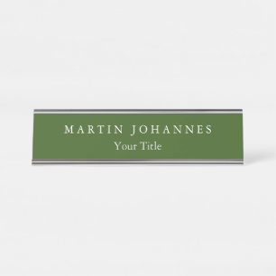 Placa De Mesa Verde Floresta Elegante Mínima Moderna