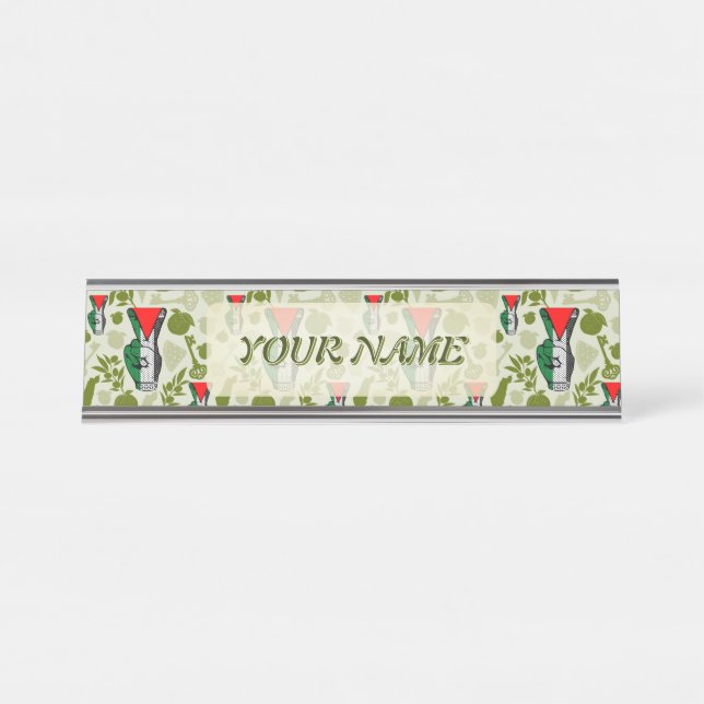 Placa De Mesa Victory Sign Hand Resistance Red Triangle Symbol (Frente)