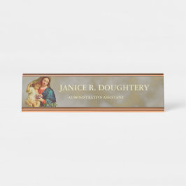 Placa De Mesa Virgem Católica Religiosa Mãe Maria Jesus