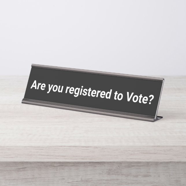 Placa De Mesa Você está registrado para votar? (Frente)