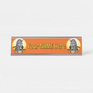 Placa De Mesa Zebra African Savanna Wild Animal