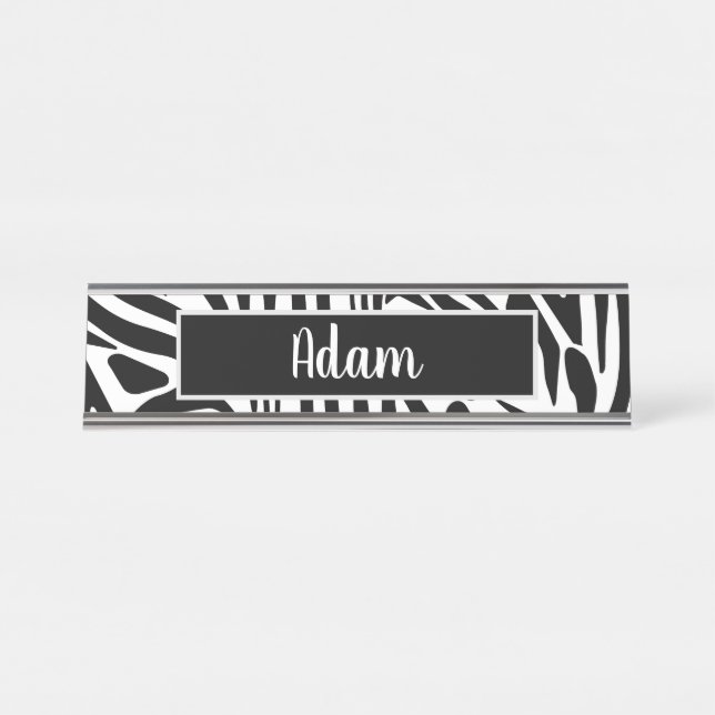 Placa De Mesa Zebra Pattern (Frente)