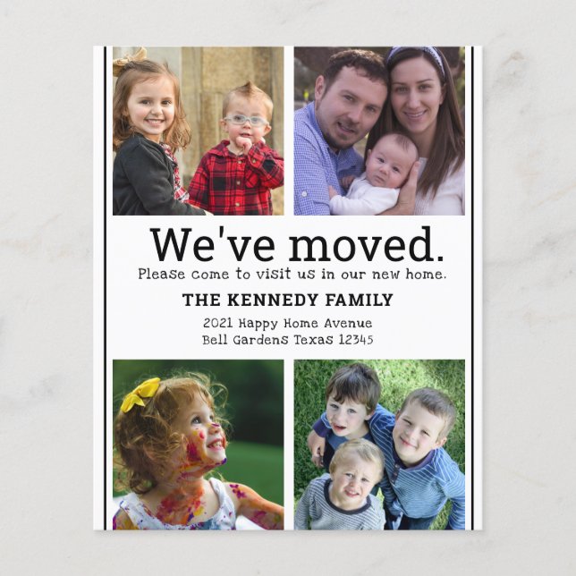 Placa de Movimentação de Colagem de Foto Preta e B (Frente)