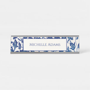 Placa de nome da Mesa Floral Azul