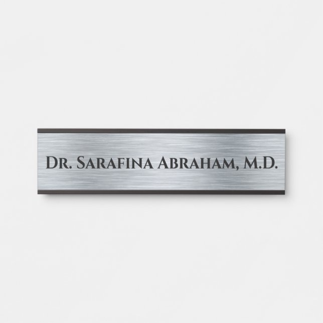 Placa de Nome da Porta do Médico Silver Doctor (Frente)