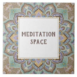 Placa de Nome de Espaço de Sala de Meditação Manda