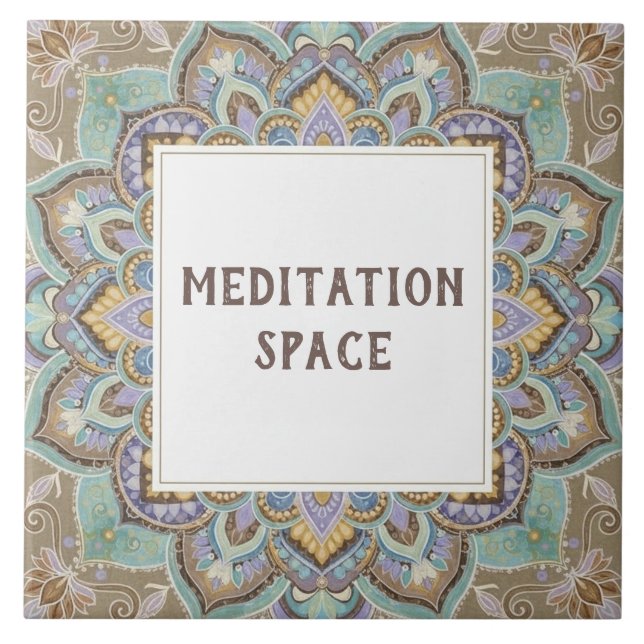 Placa de Nome de Espaço de Sala de Meditação Manda (Frente)
