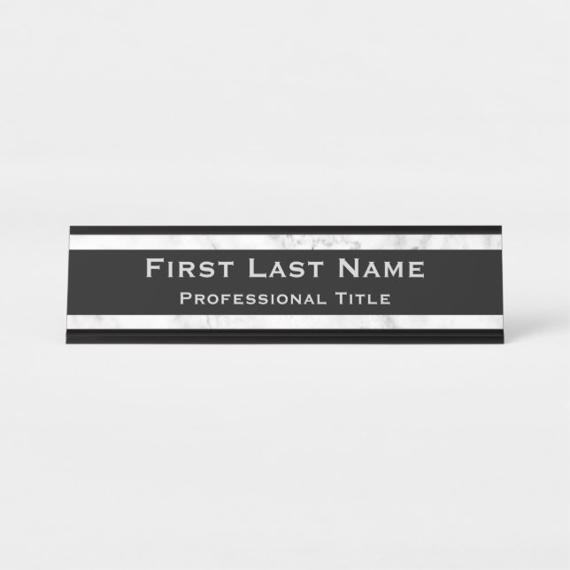 Placa de Nome de Mesa de Escritório Moderna Mármor (Frente)
