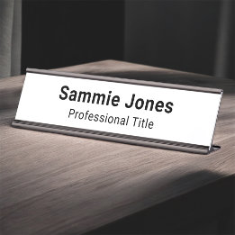 Placa de Nome de Mesa de Metal para Negócios Perso