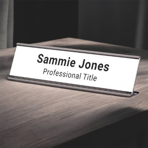 Placa de Nome de Mesa de Metal para Negócios Perso