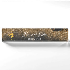 Placa de Nome de Mesa em Tenda de Ouro e Preto