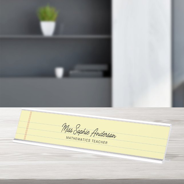 Placa de Nome de Mesa Estilo Bloco de Notas Jurídi (Criador carregado)
