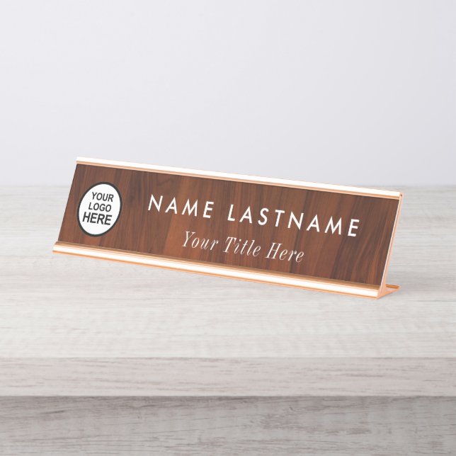 Placa de nome de mesa minimalista personalizada (Frente)