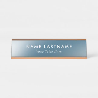 Placa de nome de mesa moderna com nome e título ed