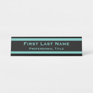 Placa de Nome de Mesa Moderna Turquesa