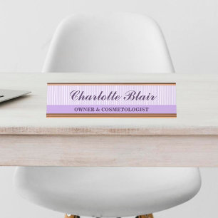 Placa de Nome de Mesa Personalizada com Listras Ro