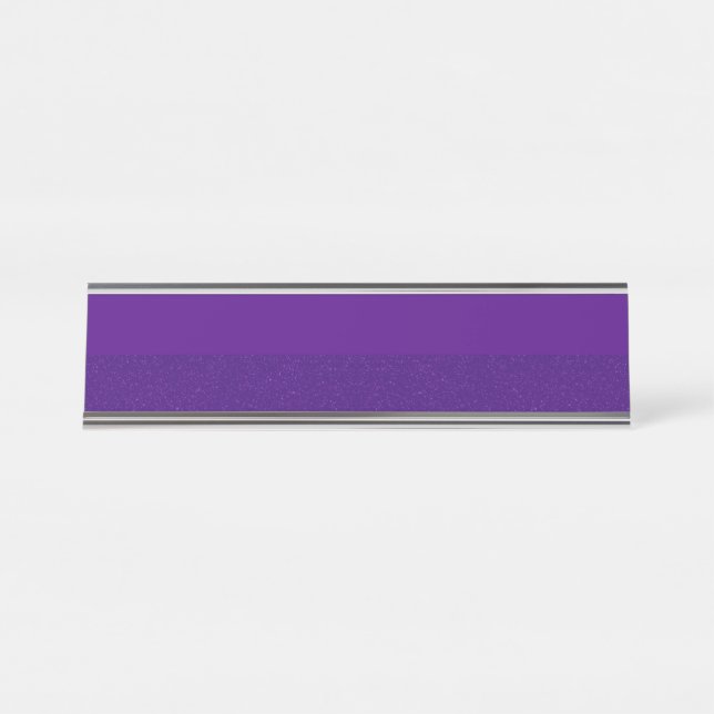 Placa de nome de mesa personalizada com ruído roxo (Frente)