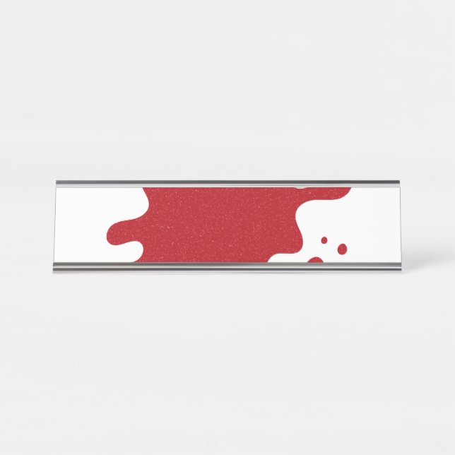 Placa de Nome de Mesa Vermelha Tomate Personalizáv (Frente)
