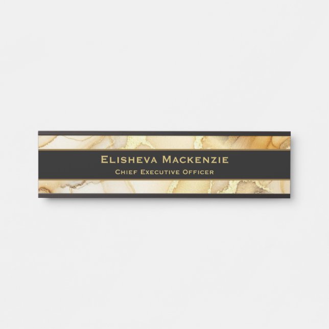 Placa de nome de porta de escritório em mármore pr (Frente)