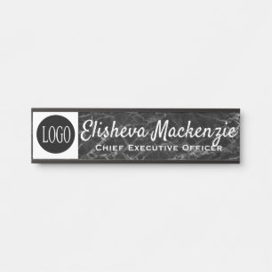 Placa de Nome de Porta de Escritório - Logotipo Má