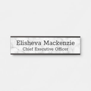 Placa de Nome de Porta de Escritório - Mármore Cin