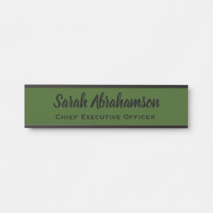 Placa de Nome de Porta de Escritório Verde Sinais 