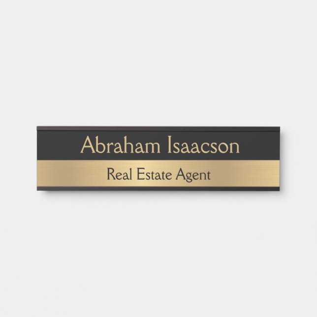 Placa de Nome de Porta Moderna para Escritório Pro (Frente)