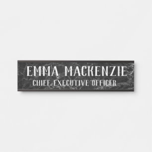 Placa de Nome de Porta Pendurada de Mármore Preto