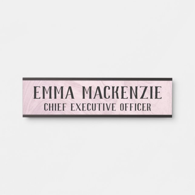 Placa de Nome de Porta Pendurada de Mármore Rosa (Frente)
