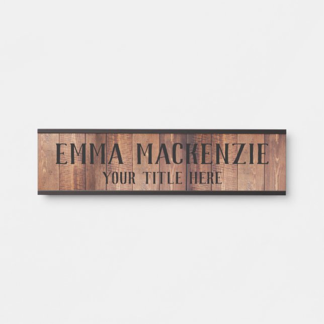 Placa de Nome de Porta Pendurada no Estilo de Veio (Frente)
