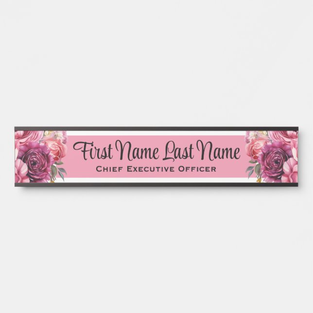 Placa de Nome de Sinais de Porta de Escritório Flo (Frente)