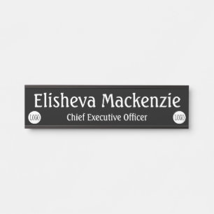 Placa de Nome na Porta do Escritório - Logotipo Pr
