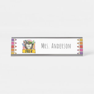 Placa de Nome para Mesa de Presente para Professor