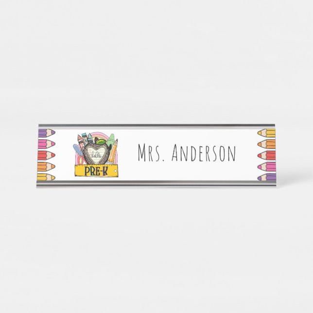 Placa de Nome para Mesa de Presente para Professor (Frente)