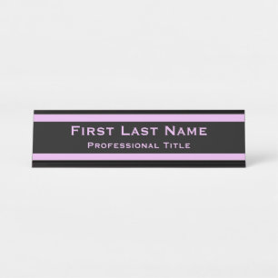 Placa de Nome para Mesa Moderna Roxo Lavanda