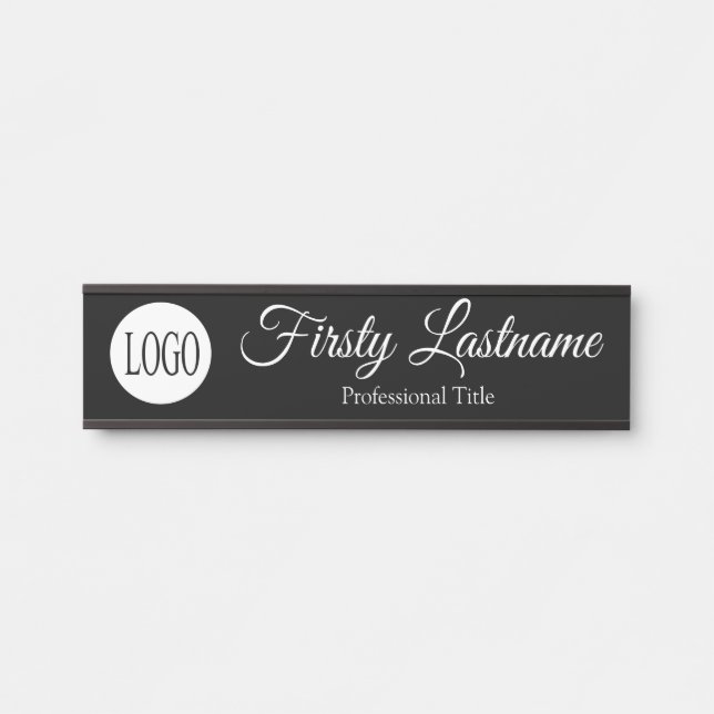 Placa de Nome para Porta de Escritório Elegante (Frente)
