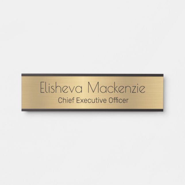 Placa de Nome para Porta de Escritório em Ouro Fal (Frente)