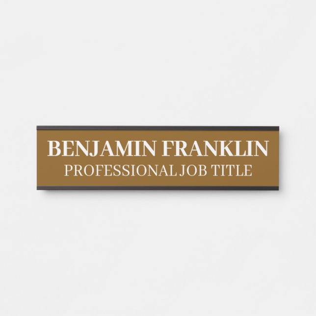 Placa de Nome para Porta de Escritório Profissiona (Frente)
