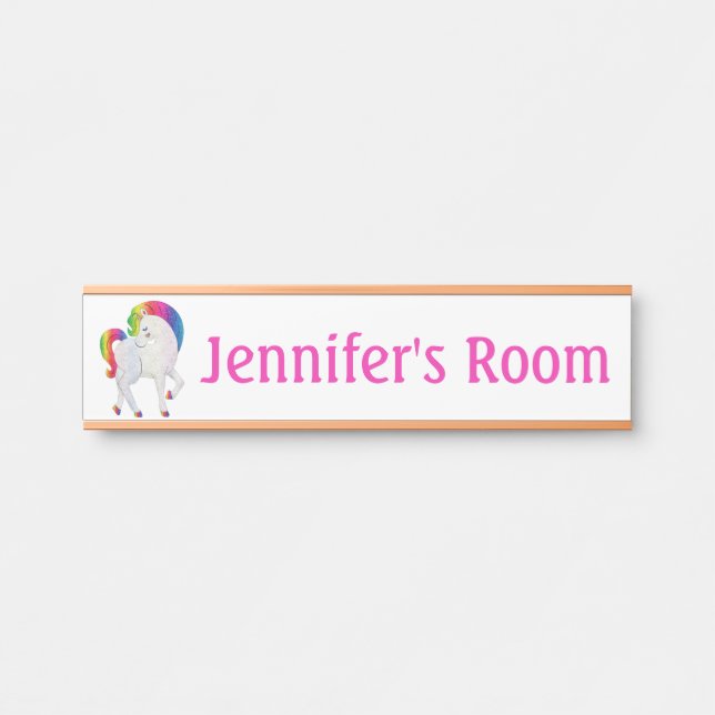 Placa de Nome para Porta do Quarto da Menina Unicó (Frente)