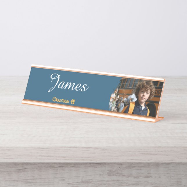 Placa de Nome Personalizada para Mesa de Estudante (Frente)