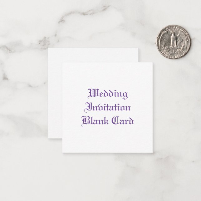 PLACA DE NOTA PLANA DO VAZIO DE CONVITE DE CASAMEN (Frente/Verso In Situ)