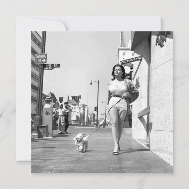 Placa de Nota Plana "Levando o Cachorro para uma C (Frente)