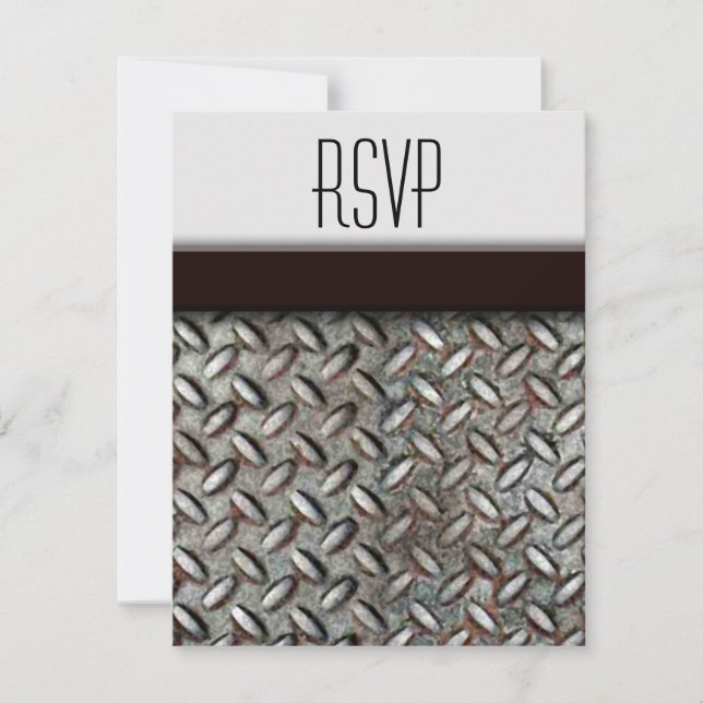 Placa de Nota RSVP Industrial Diamondplate (Frente)