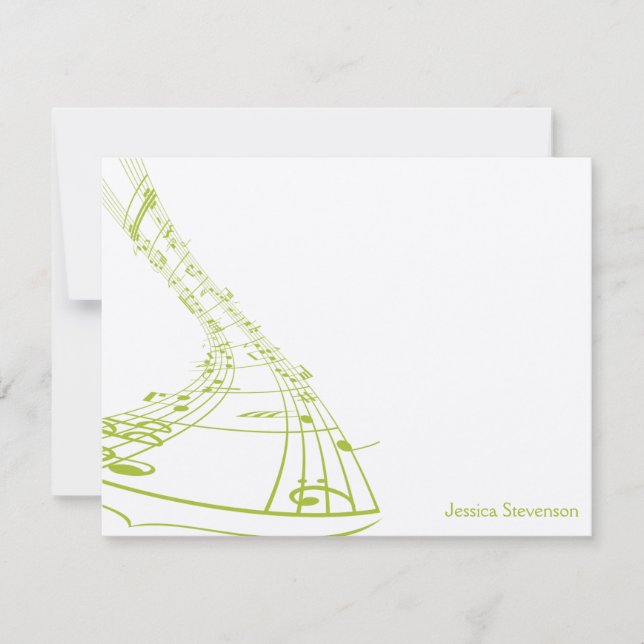 Placa de Nota Simples de Notas de Música (verde) (Frente)